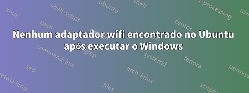 Nenhum adaptador wifi encontrado no Ubuntu após executar o Windows