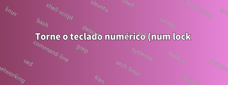 Torne o teclado numérico (num lock) ativo por padrão no Ubuntu Server
