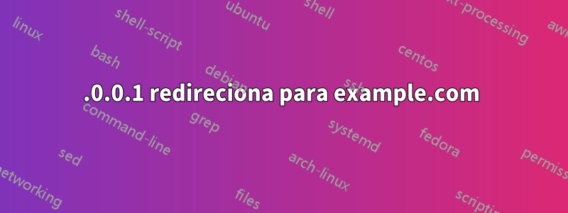 127.0.0.1 redireciona para example.com