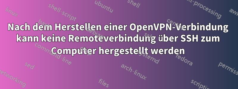 Nach dem Herstellen einer OpenVPN-Verbindung kann keine Remoteverbindung über SSH zum Computer hergestellt werden