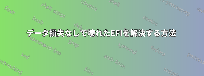 データ損失なしで壊れたEFIを解決する方法