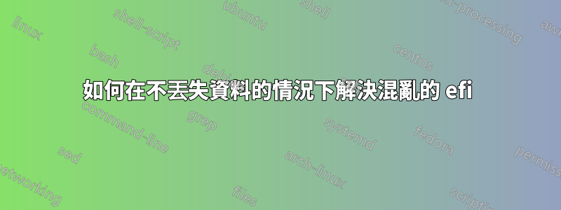 如何在不丟失資料的情況下解決混亂的 efi