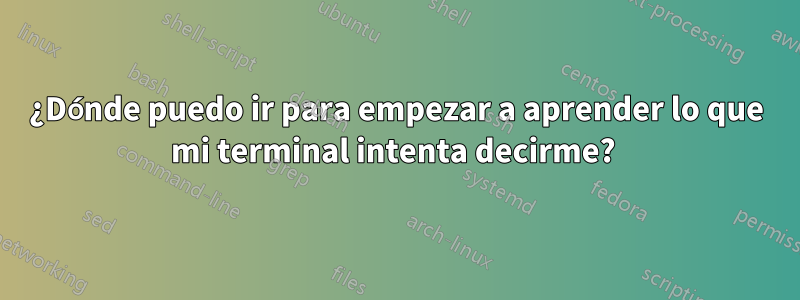 ¿Dónde puedo ir para empezar a aprender lo que mi terminal intenta decirme? 