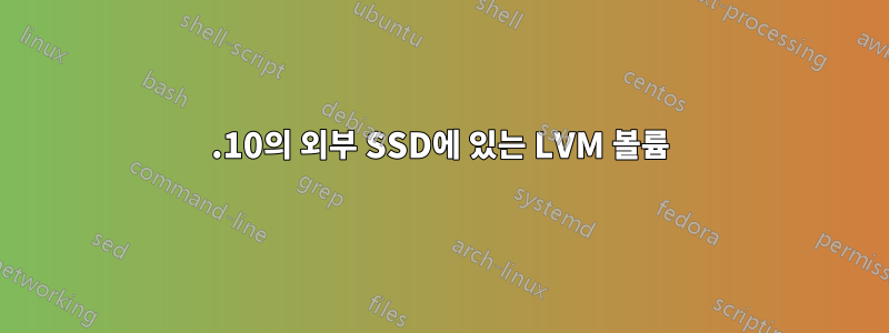 19.10의 외부 SSD에 있는 LVM 볼륨