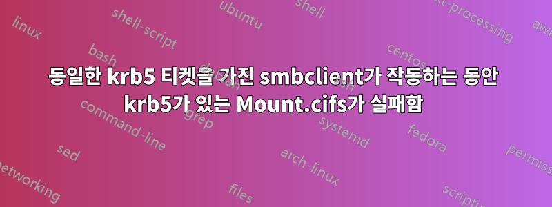 동일한 krb5 티켓을 가진 smbclient가 작동하는 동안 krb5가 있는 Mount.cifs가 실패함