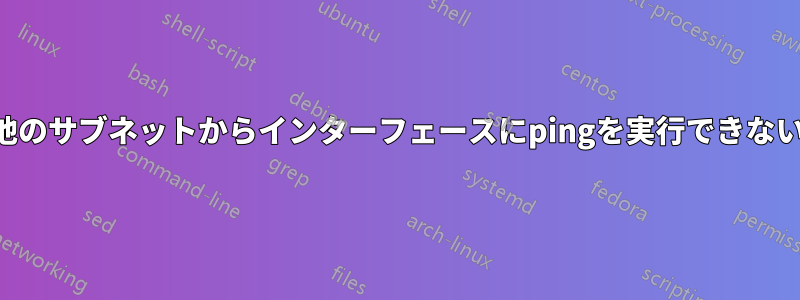 他のサブネットからインターフェースにpingを実行できない