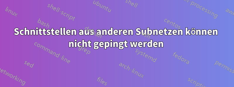 Schnittstellen aus anderen Subnetzen können nicht gepingt werden