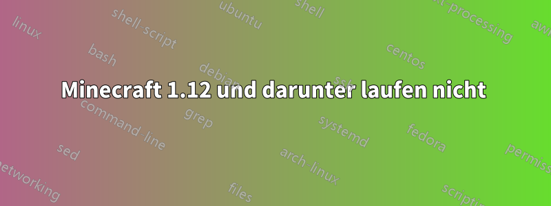 Minecraft 1.12 und darunter laufen nicht