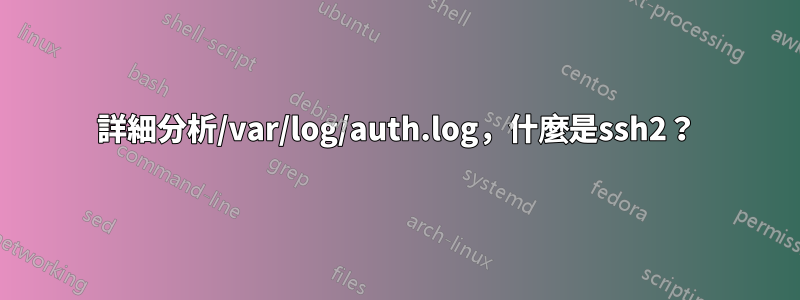 詳細分析/var/log/auth.log，什麼是ssh2？