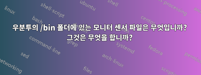 우분투의 /bin 폴더에 있는 모니터 센서 파일은 무엇입니까? 그것은 무엇을 합니까?