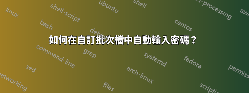 如何在自訂批次檔中自動輸入密碼？