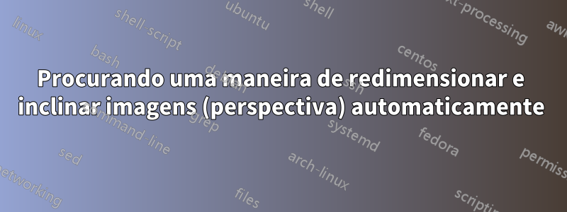 Procurando uma maneira de redimensionar e inclinar imagens (perspectiva) automaticamente