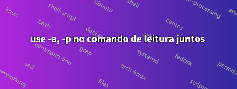 use -a, -p no comando de leitura juntos