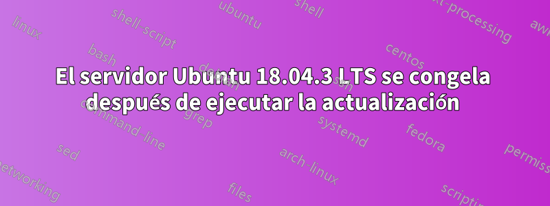 El servidor Ubuntu 18.04.3 LTS se congela después de ejecutar la actualización