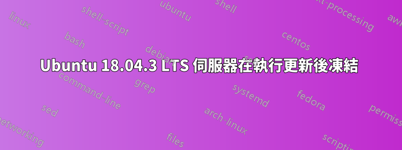 Ubuntu 18.04.3 LTS 伺服器在執行更新後凍結