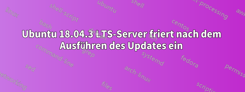 Ubuntu 18.04.3 LTS-Server friert nach dem Ausführen des Updates ein