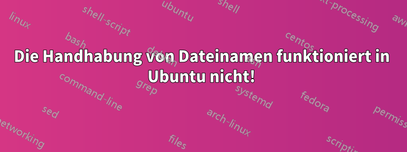 Die Handhabung von Dateinamen funktioniert in Ubuntu nicht!