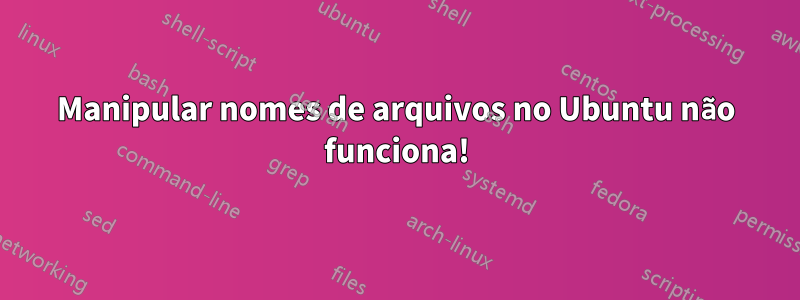 Manipular nomes de arquivos no Ubuntu não funciona!