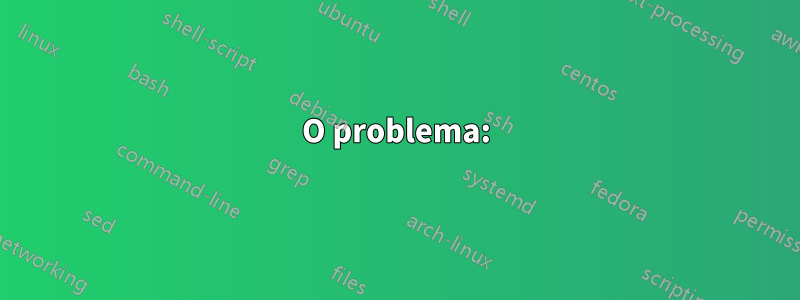 O problema: