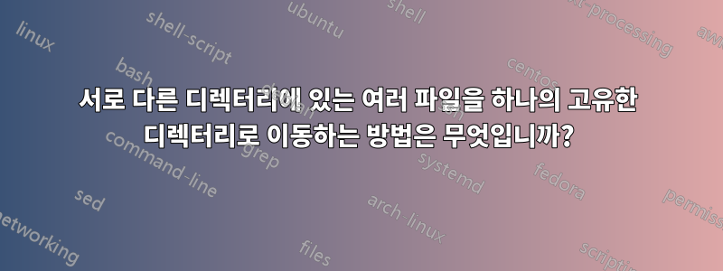 서로 다른 디렉터리에 있는 여러 파일을 하나의 고유한 디렉터리로 이동하는 방법은 무엇입니까?