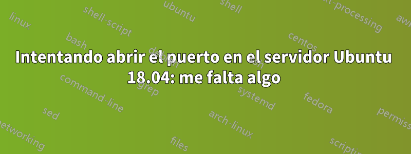 Intentando abrir el puerto en el servidor Ubuntu 18.04: me falta algo