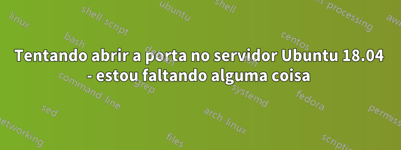 Tentando abrir a porta no servidor Ubuntu 18.04 - estou faltando alguma coisa