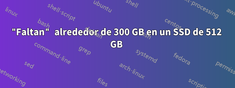 "Faltan" alrededor de 300 GB en un SSD de 512 GB