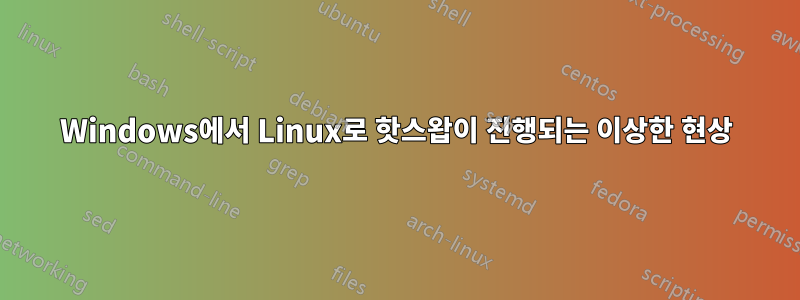 Windows에서 Linux로 핫스왑이 진행되는 이상한 현상