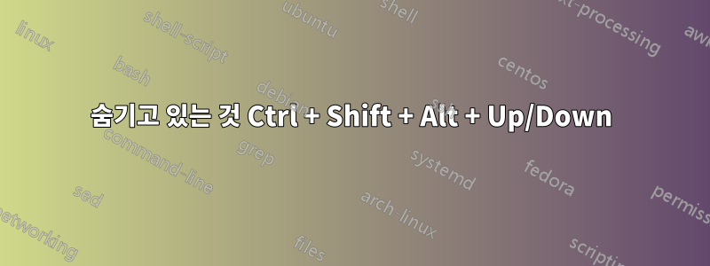 숨기고 있는 것 Ctrl + Shift + Alt + Up/Down