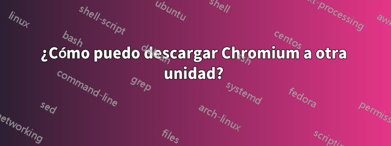 ¿Cómo puedo descargar Chromium a otra unidad?