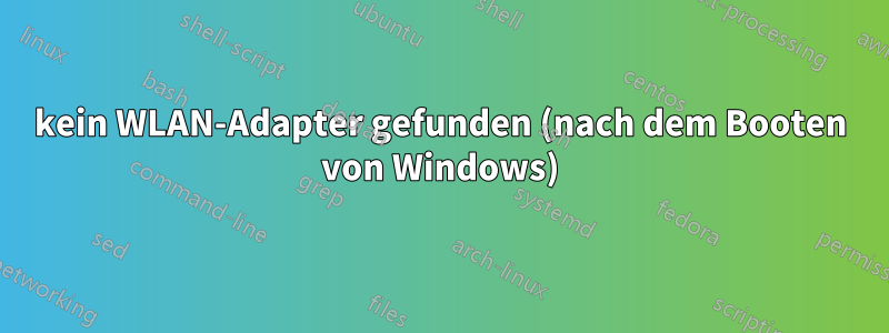 kein WLAN-Adapter gefunden (nach dem Booten von Windows)