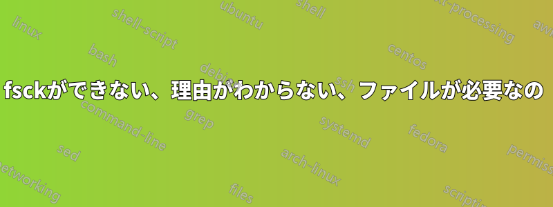 fsckができない、理由がわからない、ファイルが必要なの