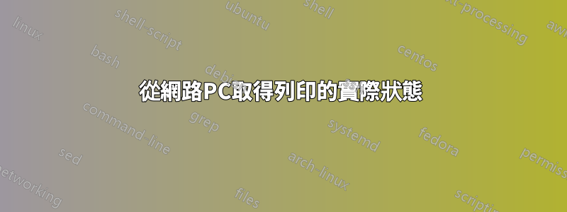 從網路PC取得列印的實際狀態