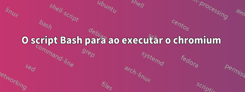 O script Bash para ao executar o chromium