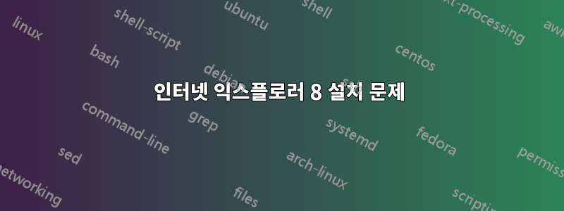 인터넷 익스플로러 8 설치 문제