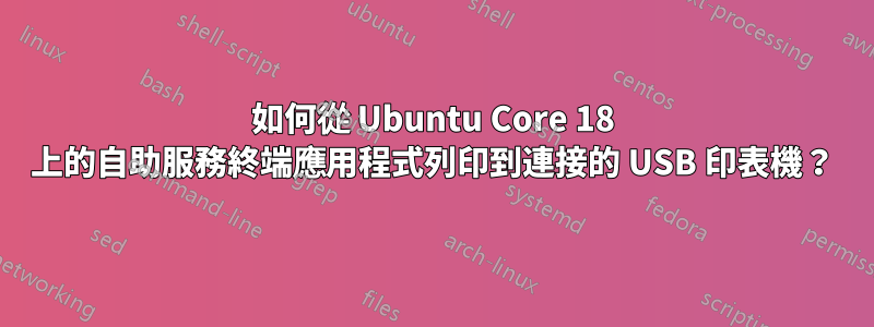 如何從 Ubuntu Core 18 上的自助服務終端應用程式列印到連接的 USB 印表機？