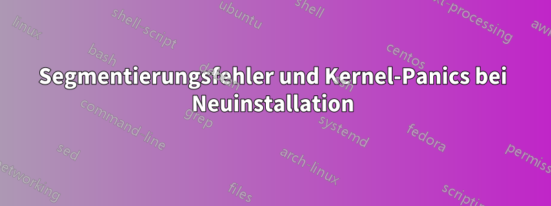 Segmentierungsfehler und Kernel-Panics bei Neuinstallation