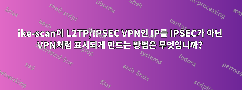 ike-scan이 L2TP/IPSEC VPN인 IP를 IPSEC가 아닌 VPN처럼 표시되게 만드는 방법은 무엇입니까?