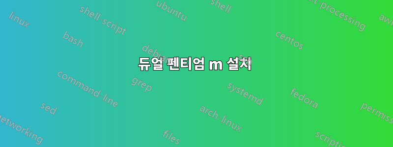 듀얼 펜티엄 m 설치