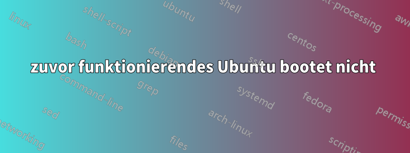 zuvor funktionierendes Ubuntu bootet nicht