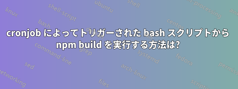 cronjob によってトリガーされた bash スクリプトから npm build を実行する方法は?