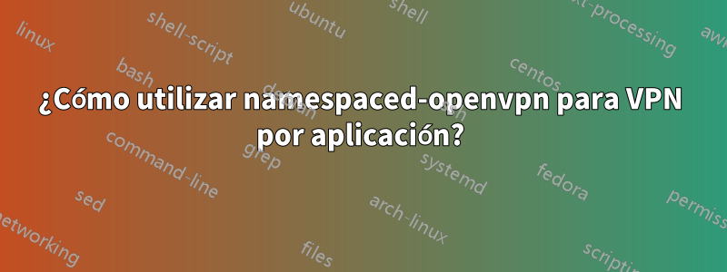 ¿Cómo utilizar namespaced-openvpn para VPN por aplicación?