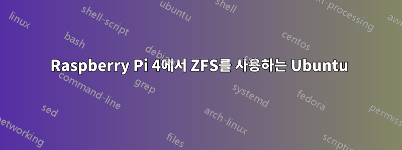 Raspberry Pi 4에서 ZFS를 사용하는 Ubuntu