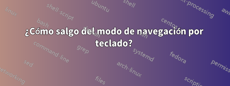 ¿Cómo salgo del modo de navegación por teclado?