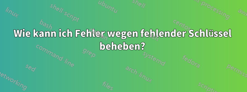 Wie kann ich Fehler wegen fehlender Schlüssel beheben?