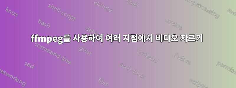 ffmpeg를 사용하여 여러 지점에서 비디오 자르기