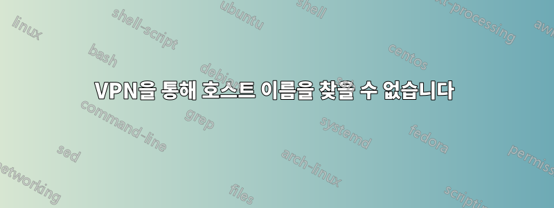 VPN을 통해 호스트 이름을 찾을 수 없습니다