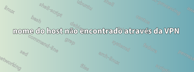 nome do host não encontrado através da VPN