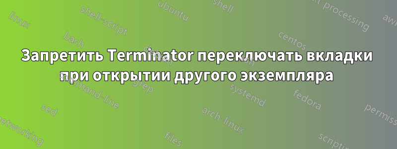 Запретить Terminator переключать вкладки при открытии другого экземпляра