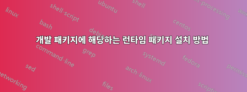 개발 패키지에 해당하는 런타임 패키지 설치 방법